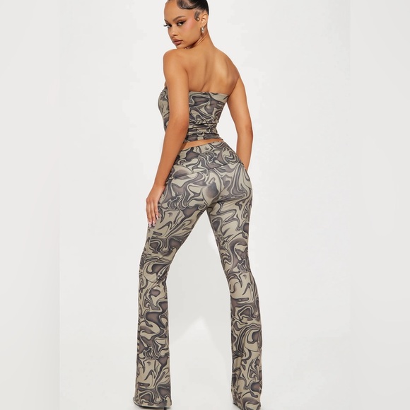 Fashion Nova Desert Vibe Pant Set In Taupe/Combo-Sz.Medium NEW🤎💚 - Picture 4 of 5